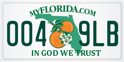 FL license plate 0049LB