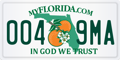 FL license plate 0049MA