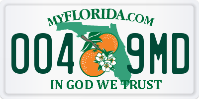 FL license plate 0049MD
