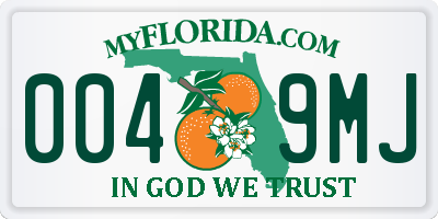 FL license plate 0049MJ