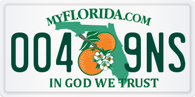 FL license plate 0049NS