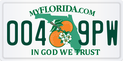 FL license plate 0049PW