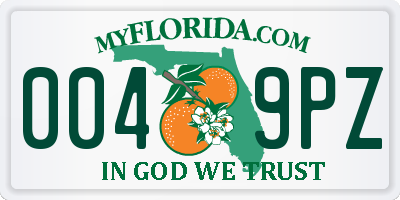 FL license plate 0049PZ