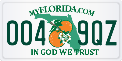 FL license plate 0049QZ