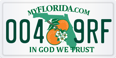 FL license plate 0049RF