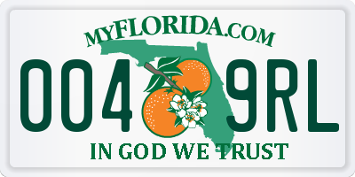 FL license plate 0049RL