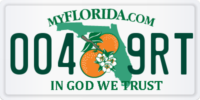 FL license plate 0049RT