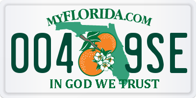 FL license plate 0049SE