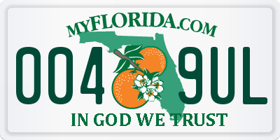 FL license plate 0049UL