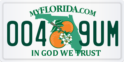 FL license plate 0049UM