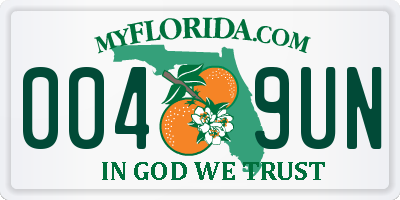 FL license plate 0049UN