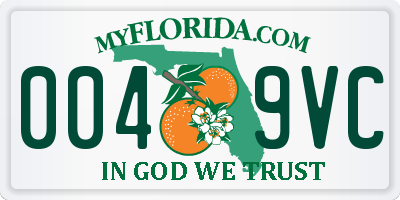 FL license plate 0049VC