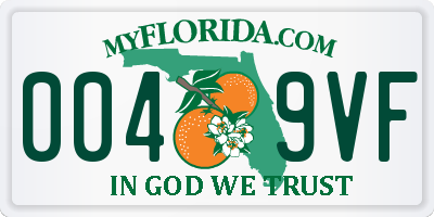 FL license plate 0049VF