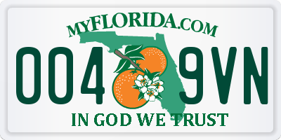 FL license plate 0049VN