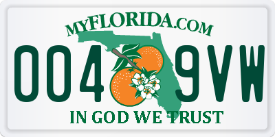 FL license plate 0049VW
