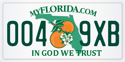 FL license plate 0049XB