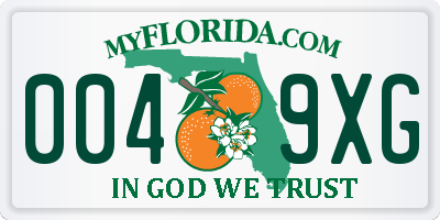 FL license plate 0049XG