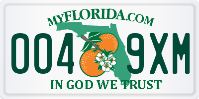 FL license plate 0049XM