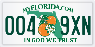 FL license plate 0049XN