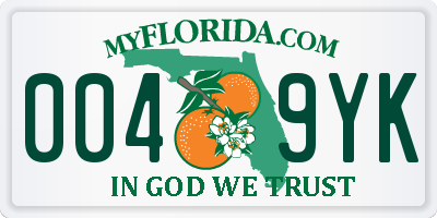 FL license plate 0049YK