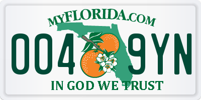 FL license plate 0049YN