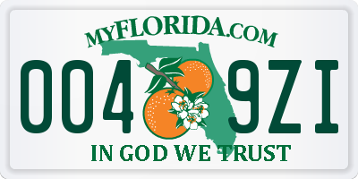 FL license plate 0049ZI