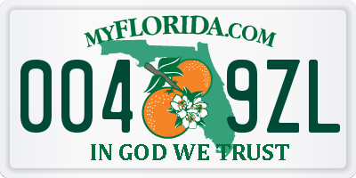 FL license plate 0049ZL