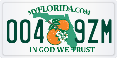 FL license plate 0049ZM