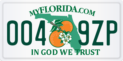 FL license plate 0049ZP