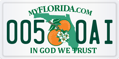 FL license plate 0050AI