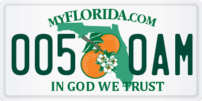 FL license plate 0050AM