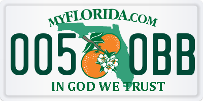 FL license plate 0050BB