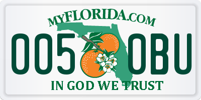 FL license plate 0050BU