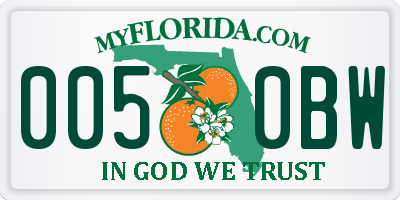FL license plate 0050BW