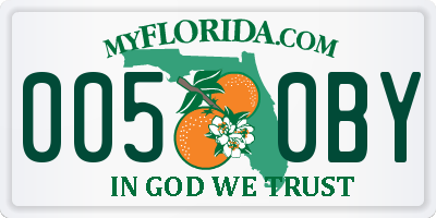 FL license plate 0050BY
