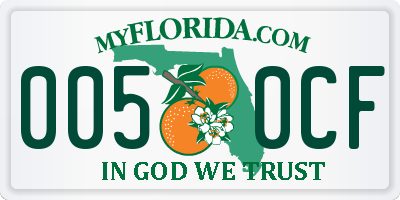 FL license plate 0050CF