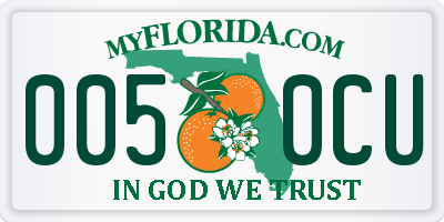 FL license plate 0050CU