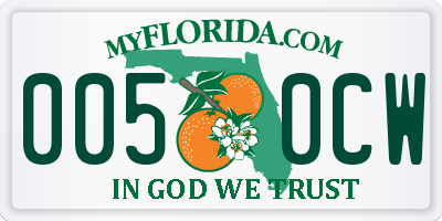 FL license plate 0050CW