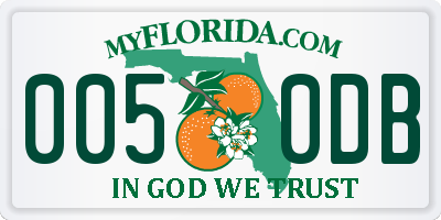 FL license plate 0050DB