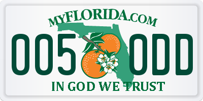 FL license plate 0050DD