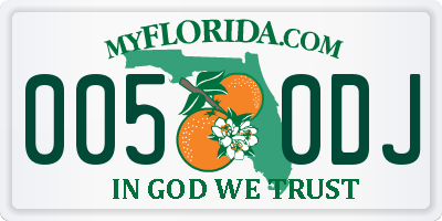 FL license plate 0050DJ