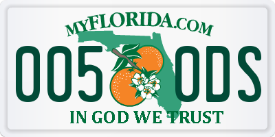 FL license plate 0050DS