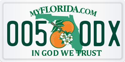 FL license plate 0050DX