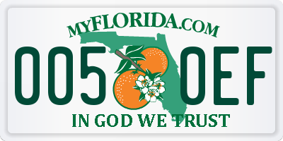 FL license plate 0050EF