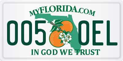 FL license plate 0050EL