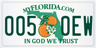FL license plate 0050EW