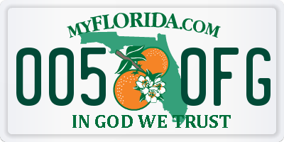FL license plate 0050FG