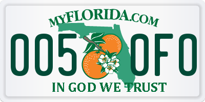 FL license plate 0050FO