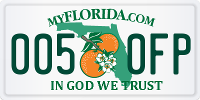 FL license plate 0050FP