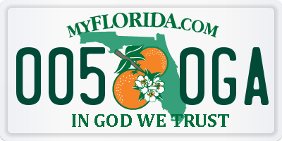 FL license plate 0050GA